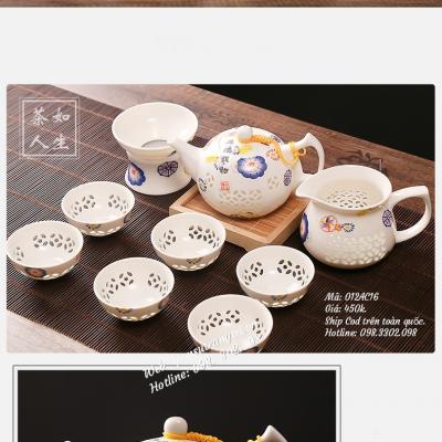 Bộ ấm chén thấu quang Mã 012AC16